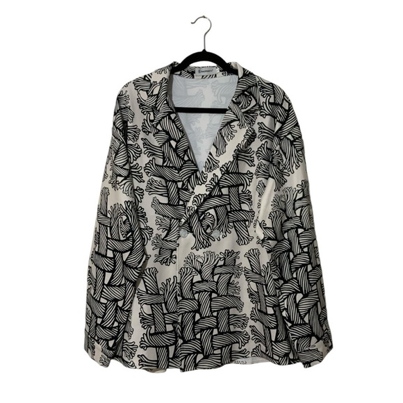 Baofengyu Double Breasted Blazer in Abstract Ropes Print Sz XL - Picture 1 of 9